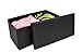 Faux Leather Folding Storage Ottoman Bench Foot Rest Stool Trunk Chest Black 29 7/8