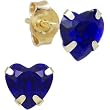 14K Yellow Gold .47 Carat CZ Heart September Birthstone Earrings
