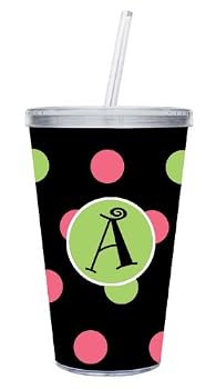 Polka Dot Monogram Insulated Cups