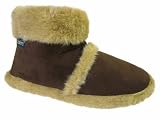 Mens Slippers Furry Cooler Boot 358 Brown UK Size 9-10