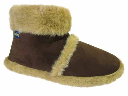 Mens Slippers Furry Cooler Boot 358 Brown UK Size 11-12