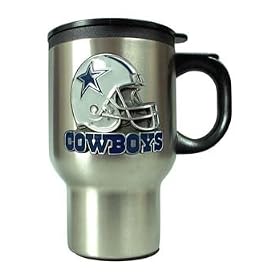 Dallas Cowboys Stainless Steel Coffee Mug with Pewter Emblem
