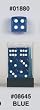 16mm Round Cornered 6-sided Blue Translucent Dice with Glow in the Dark Pips