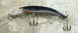 Jlvlures JLV Lures Raptor Minnow Freshwater Diver Midnight Bruiser : Walleye Sauger Pike Bass Steelhead Crankbait Deep Troll Tantalizing Curve Body Wobble Kicking Rattle Rattling Trolling Casting Cast Treble Bronze Hook Darting Structure Fishing Gravel Bottom Rock Stump