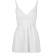 FULL TILT Smocked Babydoll Tank - White