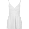 FULL TILT Smocked Babydoll Tank - White