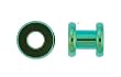 Colorline Flesh Tunnel Plugs - Green - 0g - Sold as a Pair