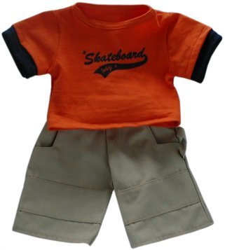 31UrQMWmmEL Orange Skater T shirts and Khaki Pants Clothes for 14   18 Stuffed Animals and Dolls