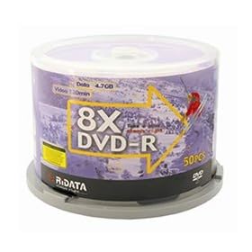 600 Ritek Ridata 8X DVD-R 4.7GB Silver Matte by 