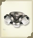 Antique Silver 2303-092 - 3 Light Turtle Light Kit - Light Fitters for Ceiling Fans by Quorum