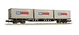 Graham Farish 373-454A 63ft Flat With Three 20ft Containers P&O Nedlloyd