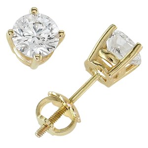 18k Yellow Gold & Round Diamond Stud Earrings<br> (3.00 ctw)