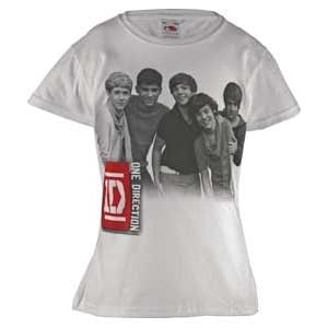  Direction Official on Official Girls One Direction Logo White Print T Shirt   Age 7 8 Years