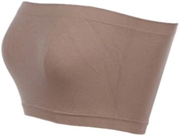 MB TREND Women's Seamless Bandeau Strapless Tube Top, One Size, Mocha