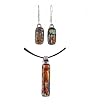 Pendant and Earrings Set - XS-14 - Genuine Handmade Dichroic Glass ~ All Findings and Earring wires are made of .925 Sterling Silver
