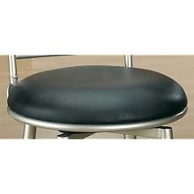Hillsdale Benson 26-Inch Swivel Counter Stool, Gray Powder-Coated Finish with Black Vinyl