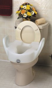 Bath safe lock-on toilet seat w/ arms BB