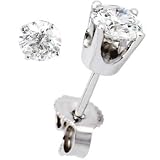 Solid 14KT White Gold Genuine DIAMOND Stud Earrings (.50 cttw, H-I Color, I2 Clarity)