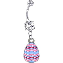 Striped Easter Egg Belly Ring