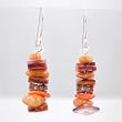 Spiny Oyster Bead Dangle Earrings with Sterling Silver, #8994