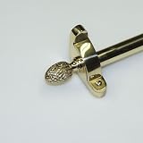 New England Collection 100% Brass Pineapple Finial Bracket with 36" SMOOTH TUBE in a Polish Brass Finish. This Carpet Rod Can Accommodate up to a 35" Runner Width. Cut Tube At Installation Site Using a Hacksaw or Pipe Cutter. Tube Must Be 1" Wider Than Runner Width. Ships Complete with 2 Brackets with Finials, 36" Tube and Mounting Hardware