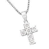 14K White Gold 1.00 CTW Diamond Religious Cross Pendant