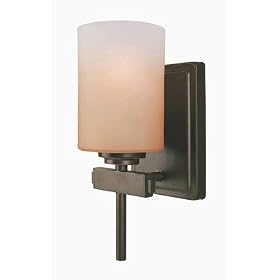Lite Source LS-16701 Bess 1-Lite Wall Lamp, Dark Bronze with Amber Glass Shade