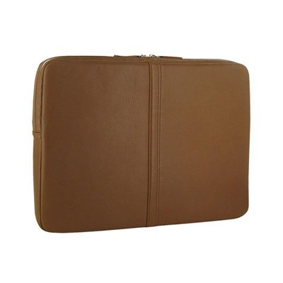 Tan Leather 15 inch Laptop Sleeve