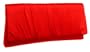 La Regale Large Gathered Satin Clutch,Red,one size