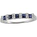 14K White Gold Sapphire & Diamond Bridal Band Ring