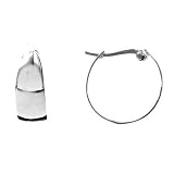 Sterling Silver 20mm Round Tapered Hidden Clickit Hoop Earrings