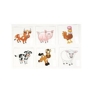 144 Farm animal tattoos - barnyard Party favors by 