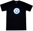 Iron Man 2: Glow in the Dark Heart Core (Arc Reactor) Black T Shirt