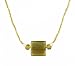Necklace - N144 - Square Murano Style Glass ~ Gold