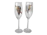 ArtisanStreet's Bride & Groom Toasting Glasses. Set of 2 for the Jewish Couple. Ani L'Dodi V'Dodi Li in Hebrew with Gold Lettering. Hand Painted, One of a Kind, Signed by Artisan