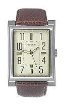 Fossil JR9713 Watch Men's Black Dial Leather Strap