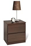 IMAGE OF Night Stand with Two Drawers in Espresso Finish