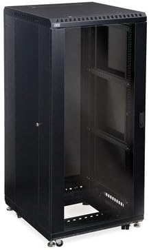 27U LINIER Server Cabinet - Glass/Solid Doors - 24" Depth