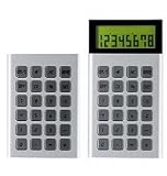 Lexon Sliding Calculator Design by Theo Williams in Satin Silver