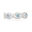 Sterling Silver 3 Light Blue Crystal Swirl Toe Ring