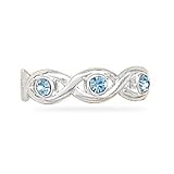 3 Light Blue Crystal Swirl Toe Ring