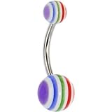JUICY FRUIT Stripe Banana Belly Button Ring