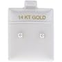 14KT Gold 4mm CUBIC ZIRCONIA Stud Earrings