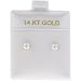 14KT Gold 4mm CUBIC ZIRCONIA Stud Earrings