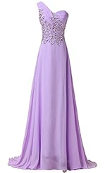 Beaded One Shoulder Chiffon Evening Dress/Homecoming Dress/Prom Dress/Party Dress/Wedding Dress 