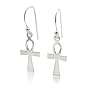 Egyptian Cross Ankh of Life Sterling Silver Hook Earrings