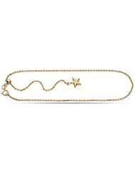 14K Yellow Gold Star Cable Chain Anklet (Adjustable Up To 11 Inches)