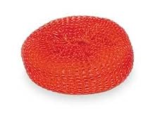 Tough Guy 2NTJ1 Plastic Mesh Scrubber, Red, PK 4