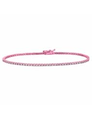 2.01 Carat 2 Pointer Diamond Prong Set Tennis Bracelet 14K Pink Gold