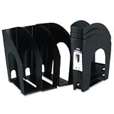 Nestable Plastic Magazine File, 2 Files, 4-5/8w x 10-7/8d x 11-3/8h, Black RUB63528